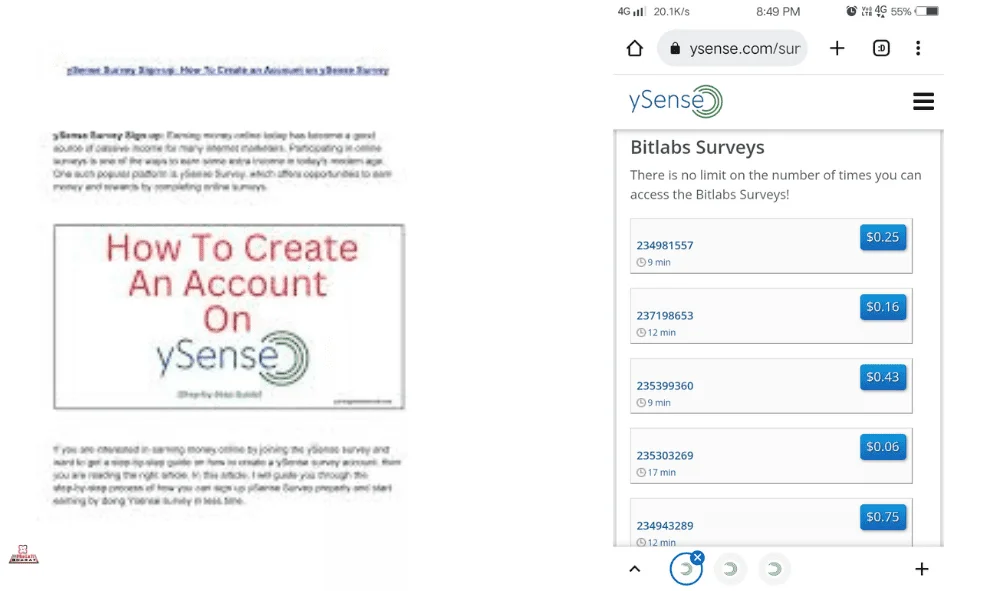 Ysense account create